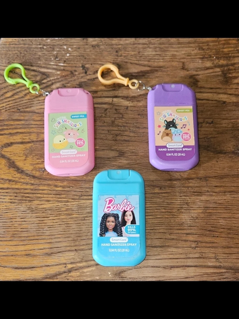 3pc Smart Care Hand Sanitizer Spray - Squishmallows & Barbie BNIB
